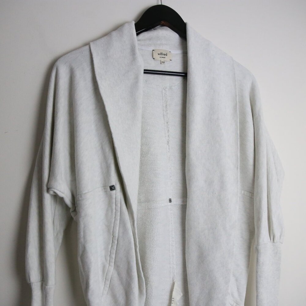 Aritzia Wilfred Diderot Cocoon Open Front Cardigan Sweater Dirty White Size XXS - Picture 2 of 6